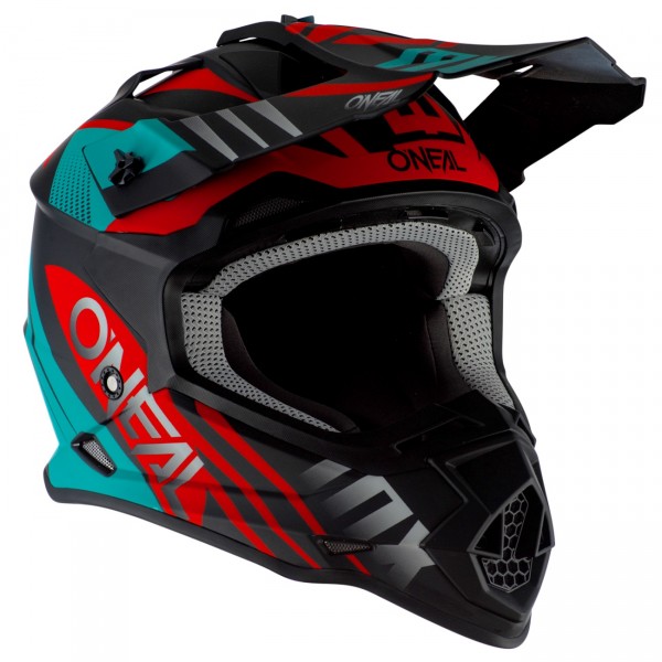 O'Neal 2Series Spyde 2.0 Motocrosshelm, Schwarz-Teal-Rot