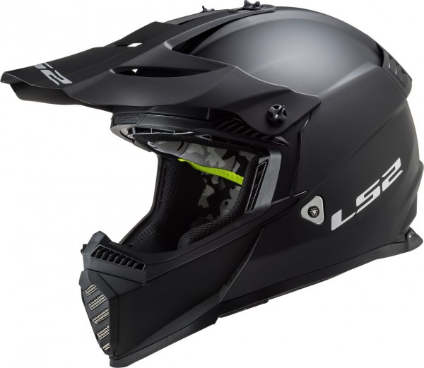 LS2 MX437 Fast Evo Solid Schwarz Matt Motocross Helm