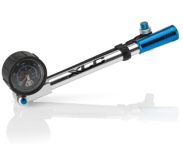 XLC HighAir Pro PU-H0 Dämpferpumpe, Silber-Blau