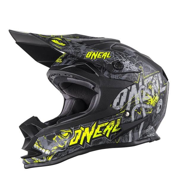 O'Neal 7Series Evo Menace Grau-Neongelb Helm