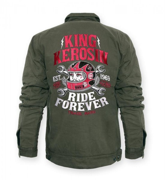 King Kerosin Vintage Canvas Jacket Ride Hard Forever 69