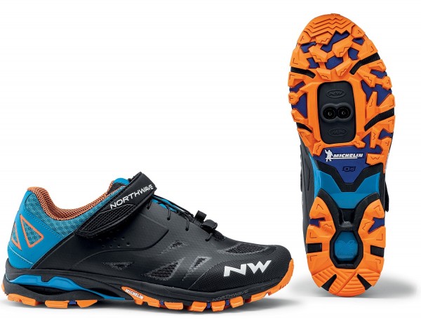 Northwave Spider 2 Schuhe, Schwarz-Blau-Orange